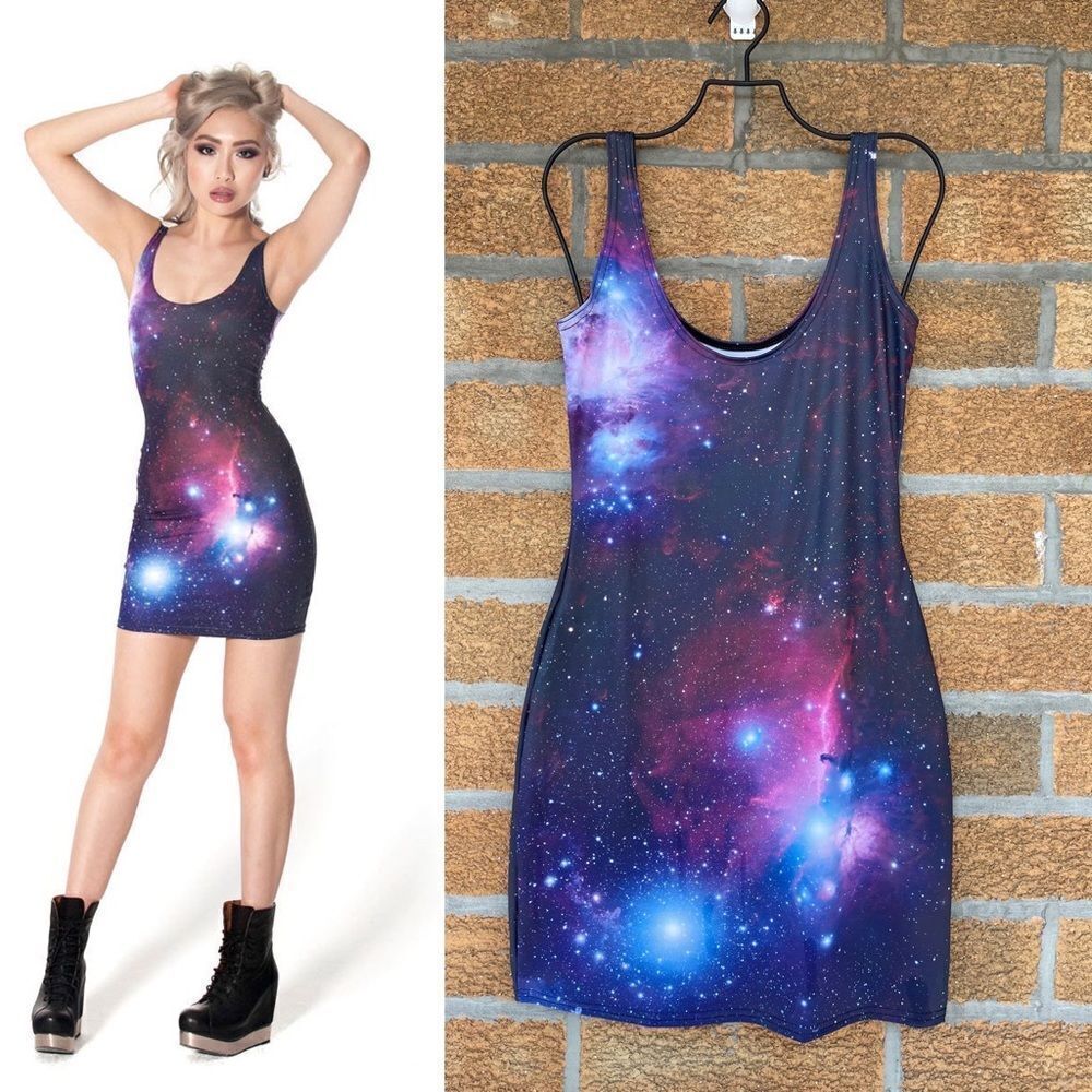 BLACK MILK GALAXY BLUE DRESS MEDIUM